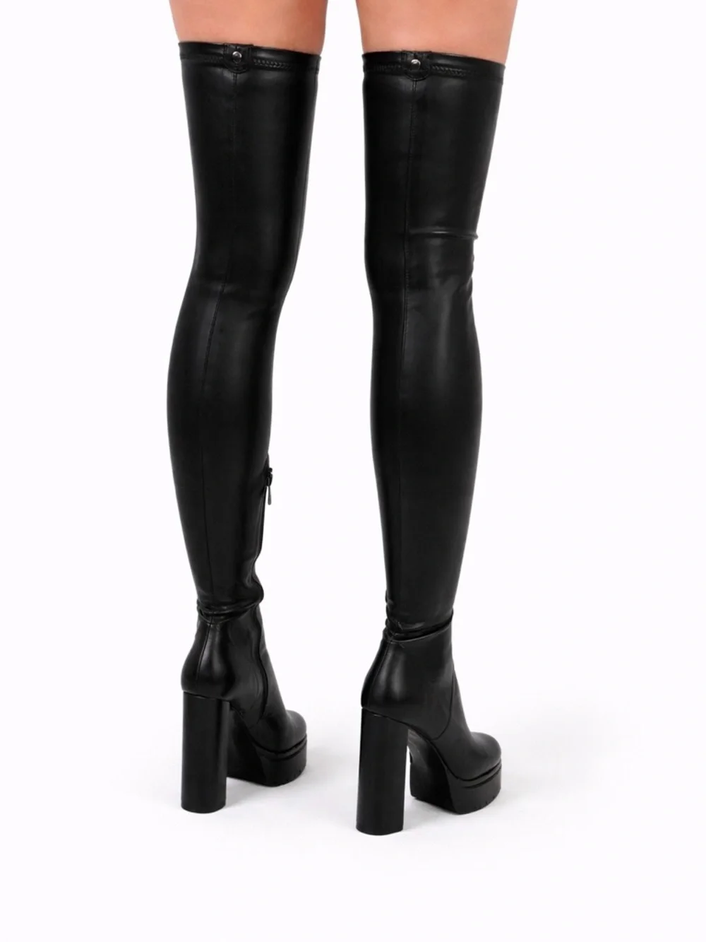 AKIRA MAXISTA Black Over-the-Knee Platform Boots – Size 6, 6.5, 7 NWT